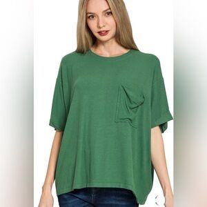 Zenana Outfitters Forest Green Short Sleeve Tee